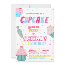 Cupcake Party Dekorieren Geburtstagseinladung