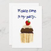 Cupcake Party Einladung (Vorne/Hinten)