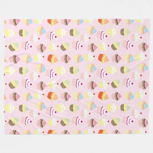 Cupcake Party Fleece Blanket (Vorderseite (Horizontal))