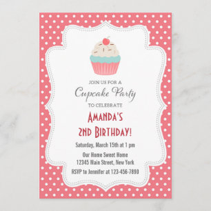 Cupcake Party Geburtstag Einladung