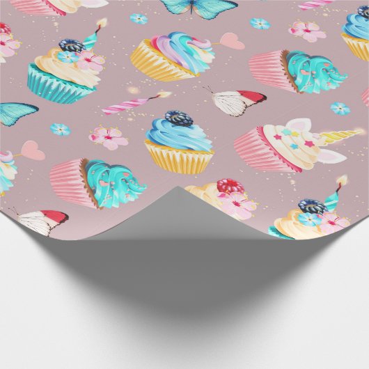 Cupcake Party Geschenkpapier (Ecke)
