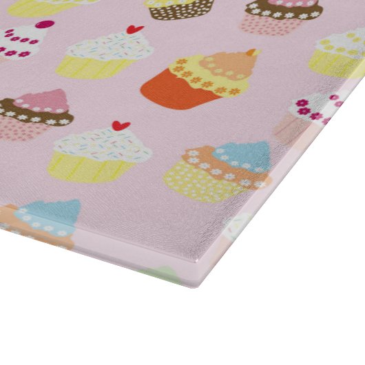 Cupcake Party Glass Cutting Board Schneidebrett (Ecke)