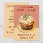 Cupcake Party Süße Leckereien Einladung (Vorne/Hinten)