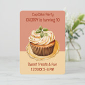 Cupcake Party Süße Leckereien Einladung (Stehend Vorderseite)
