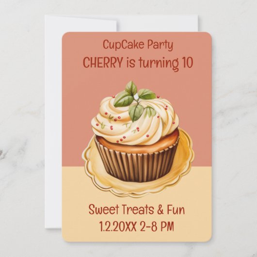 Cupcake Party Süße Leckereien Einladung (Vorderseite)