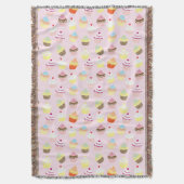 Cupcake Party Throw Decke (Vorderseite Vertikal)