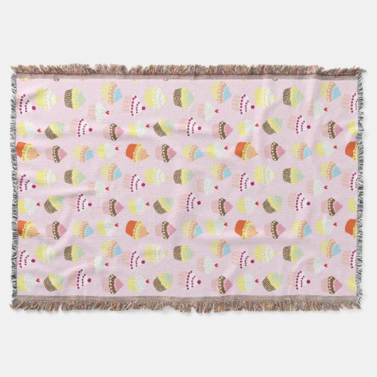 Cupcake Party Throw Decke (Vorderseite)