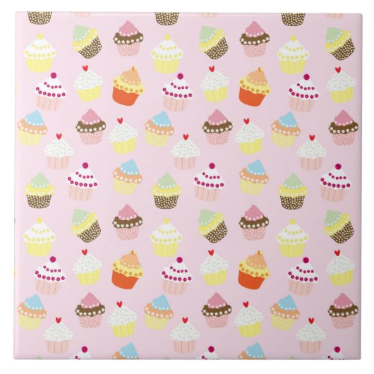 Cupcake Party Tile Fliese (Vorderseite)