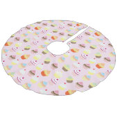 Cupcake Party Tree Skirt Leinenimitat Weihnachtsbaumdecke (Schrägansicht)