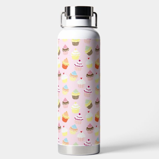 Cupcake Party Wasser Flasche (Rückseite)