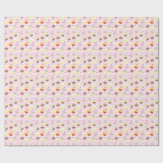 Cupcake Party Wrapping Paper Geschenkpapier (Flach)