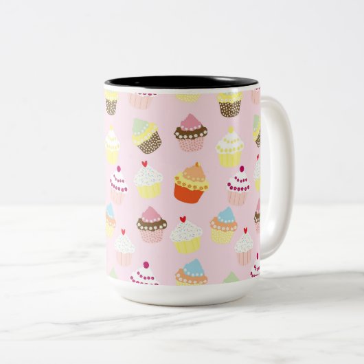 Cupcake Party Zweifarbige Tasse (VorderseiteRechts)