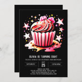 Cupcake Pastel Elegance Muffin Einladung (Vorne/Hinten)