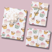 Cupcake Pattern Geschenkpapier Set