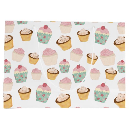 Cupcake Pattern Große Geschenktüte (Rückseite)