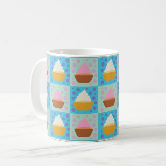 Cupcake Pattern Kaffeetasse (Vorderseite Links)