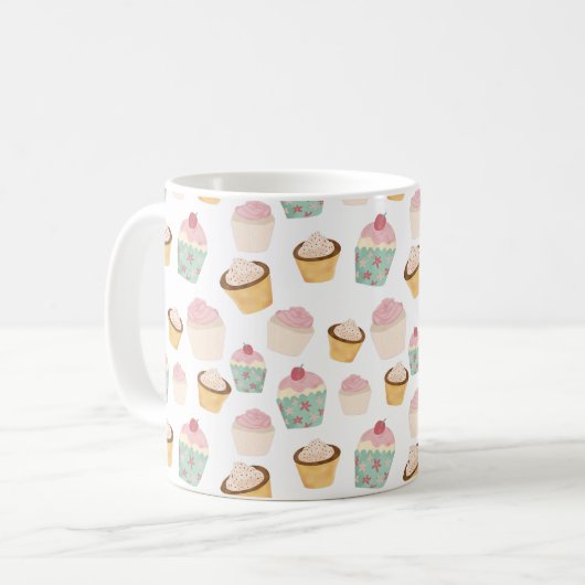Cupcake Pattern Kaffeetasse (Vorderseite Links)