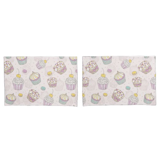 Cupcake Pattern Kissenbezug (Vorderseite-Set)