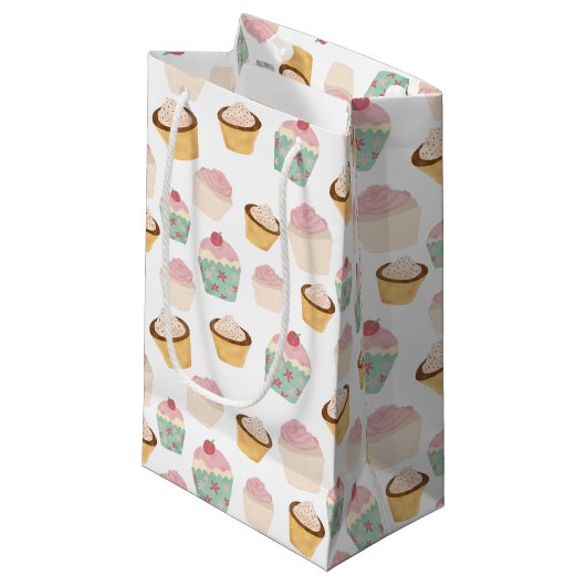 Cupcake Pattern Kleine Geschenktüte (Vorderseite Schrägansicht)