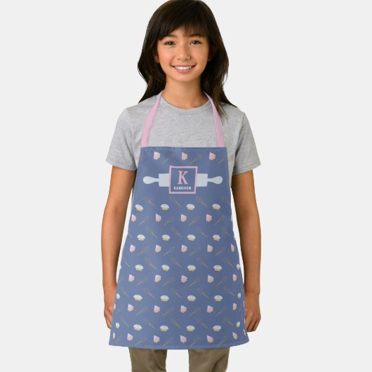 Cupcake Pattern Monogramm Schürze (Insitu)