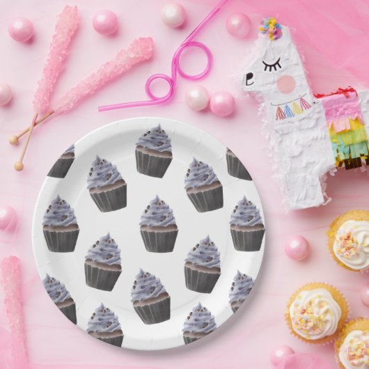 Cupcake Pattern Pappteller (Party)