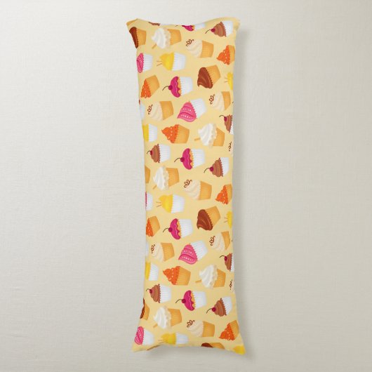 Cupcake Pattern Seitenschläferkissen (Vorderseite Vertikal)
