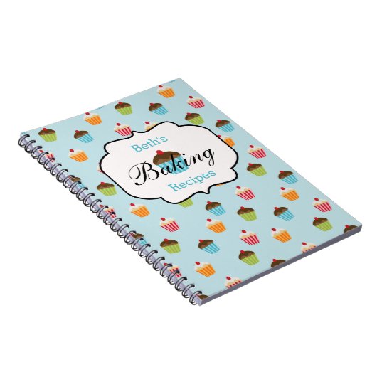 Cupcake Personalisiert Backen Rezept Notebook Notizblock (Rechte Seite)