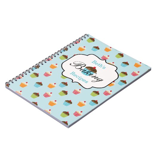 Cupcake Personalisiert Backen Rezept Notebook Notizblock (Linke Seite)