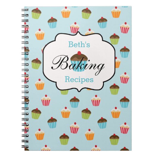 Cupcake Personalisiert Backen Rezept Notebook Notizblock (Vorderseite)