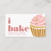 Cupcake Pink Koch Konditorei Moderner Typ Visitenkarte (Vorderseite)