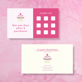 Cupcake Pink Loyalty Card Visitenkarte