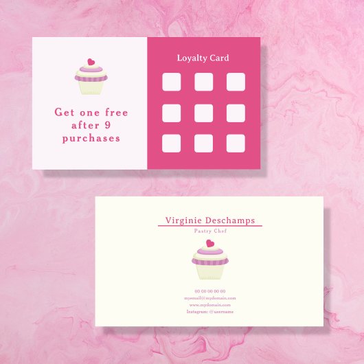 Cupcake Pink Loyalty Card Visitenkarte