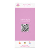 Cupcake Pink Menu & Price List Rack Card Werbekarte (Hinten)