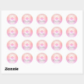 Cupcake Pink Rose Glitzer Bäckerei Rainbow Ombre Runder Aufkleber (Blatt)
