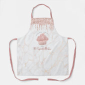 Cupcake Pink Rose Glitzer Tropfen Marmorbäckerei K Schürze (Vorderseite)