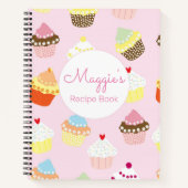 Cupcake Pink Spiral Rezept Notebook Custom Notizblock (Vorderseite)