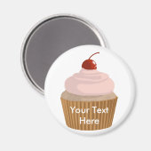 Cupcake-Pink und Brown Magnet (Vorderseite/Rückseite)
