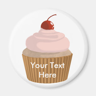 Cupcake-Pink und Brown Magnet
