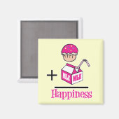 Cupcake Plus Milchglücklichkeit Magnet (Vorderseite/Rückseite)