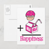 Cupcake Plus Milchglücklichkeit Postkarte (Vorne/Hinten)