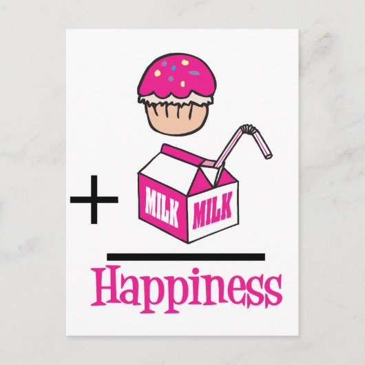 Cupcake Plus Milchglücklichkeit Postkarte (Vorderseite)
