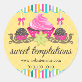 Cupcake Pops Keks Backwaren Box Siegel Runder Aufkleber