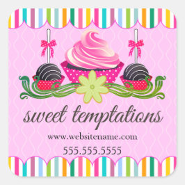 Cupcake Pops Keks Backwaren Box Siegel Runder Aufkleber