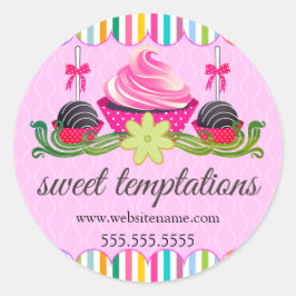 Cupcake Pops Keks Backwaren Box Siegel Runder Aufkleber