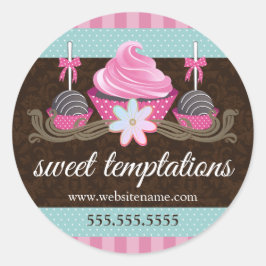 Cupcake Pops Keks Backwaren Box Siegel Runder Aufkleber