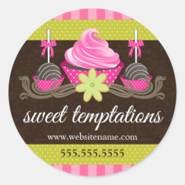 Cupcake Pops Keks Backwaren Box Siegel Runder Aufkleber