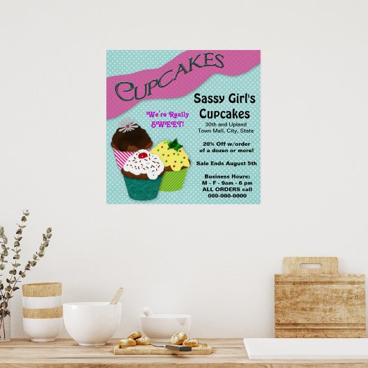 CUPCAKE POSTER - GROSSES WERBPERSONALISIEREN (Küche)