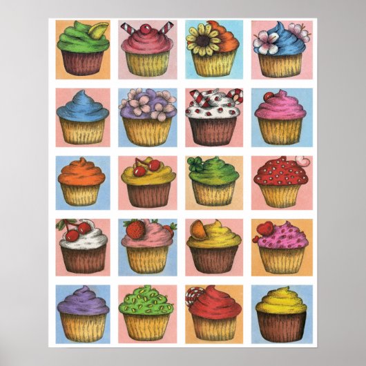 Cupcake Poster (mittlere Größe) (Vorne)