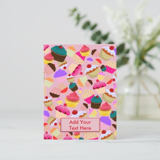 Cupcake Postkarte (Stehend Vorderseite)
