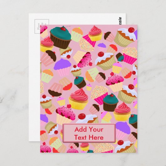 Cupcake Postkarte (Vorne/Hinten)